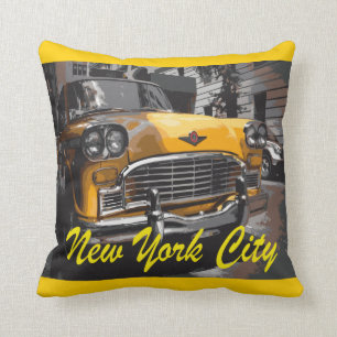 Gelbes Fahrerhaus New York Kissen