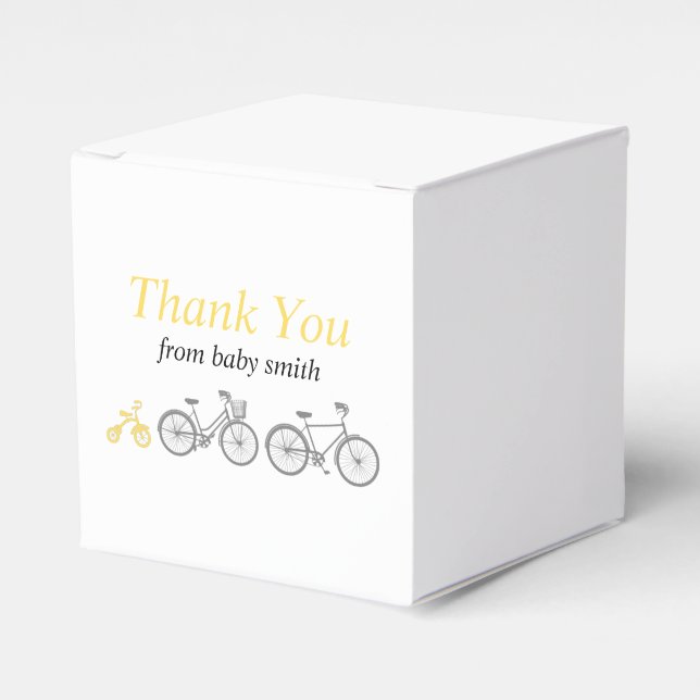 Gelbes Fahrrad Geschenkschachtel (Vorderseite)