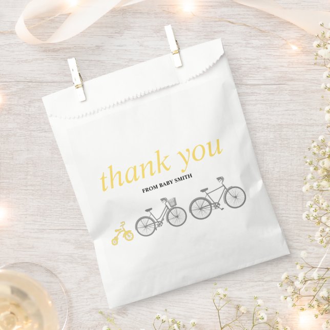 Gelbes Fahrrad Geschenktütchen (Ausgeschnitten)
