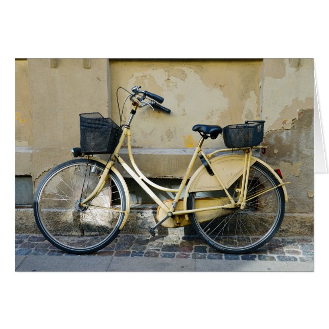 Gelbes Fahrrad in Kopenhagen, Dänemark Blank Card (Vorderseite (Horizontal))