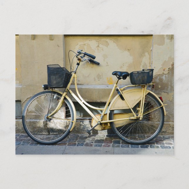 Gelbes Fahrrad, Kopenhagen, Dänemark Postkarte (Vorderseite)