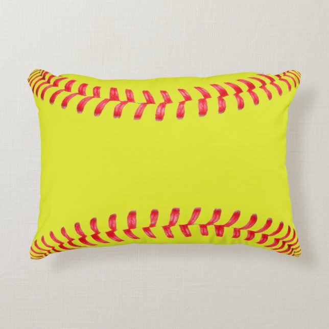Gelbes Fastfeld Softball Schlafzimmer Accessoires  Dekokissen (Vorderseite)