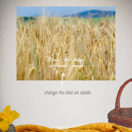 Gelbes Feld und blaue Hügel Poster