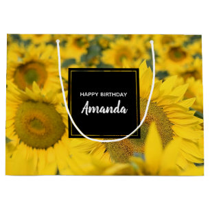 Gelbes Feld von Sonnenblumen Fotografie Große Geschenktüte