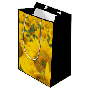 Gelbes Feld von Sonnenblumen Fotografie Mittlere Geschenktüte