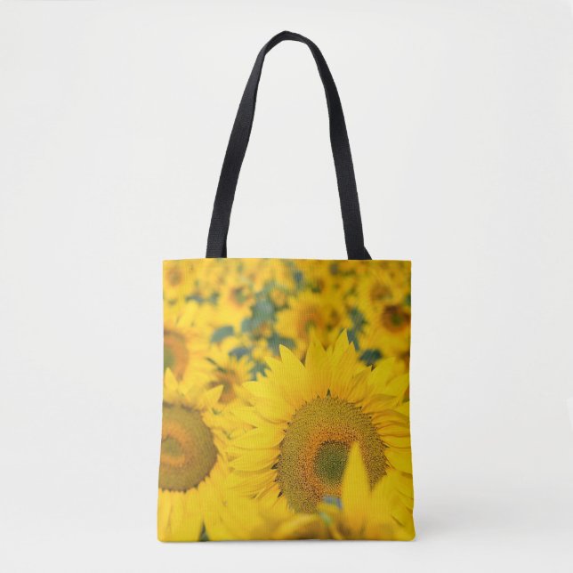 Gelbes Feld von Sonnenblumen Fotografie Tasche (Vorderseite)
