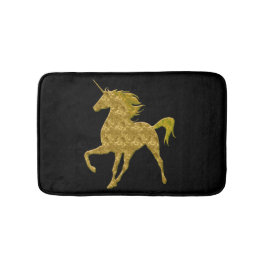 Gelbes Feuer Einhorn-Badematte Badematte