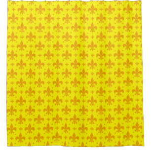 Gelbes Fleur-de-lis-Muster Duschvorhang
