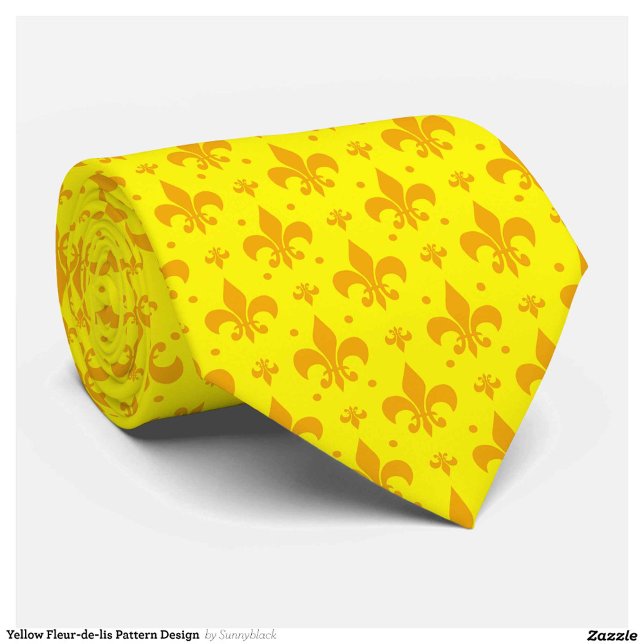 Gelbes Fleur-de-lis-Muster Krawatte (Von Creator hochgeladen)
