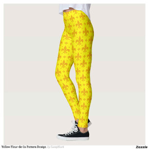 Gelbes Fleur-de-lis-Muster Leggings