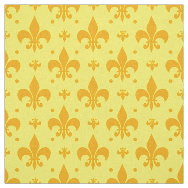 Gelbes Fleur-de-lis-Muster Stoff (Muster)