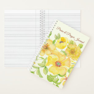 Gelbes florales Lob- und Gebetsjournal Notizbuch