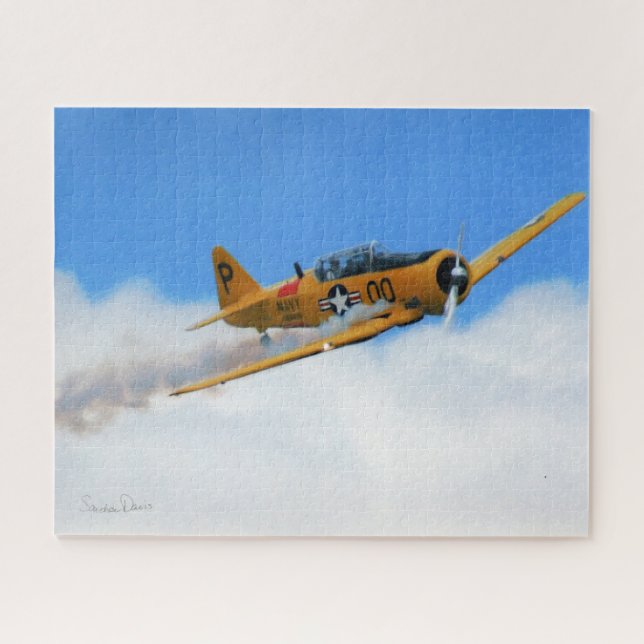 Gelbes Flugzeug-Puzzlespiel (Horizontal)