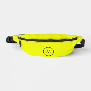 Gelbes fluoreszierendes Neon-Ein-Farben-Monogrammb Bauchtasche