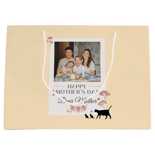 Gelbes Foto Muttertag Große Geschenktasche Große Geschenktüte (Vorderseite)