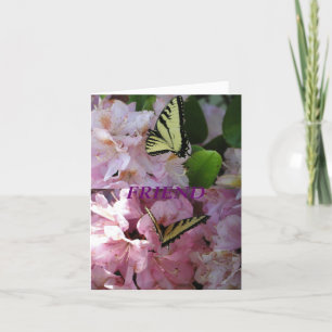 Gelbes Frack Butterfly & Rhododendron Karte