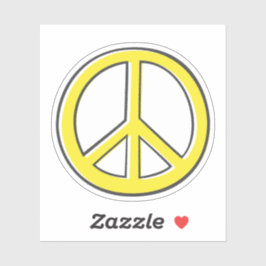 Gelbes Friedenssymbol Aufkleber