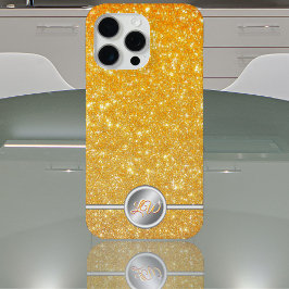 Gelbes funkelndes Glitzer-Monogramm-Gehäuse Case-Mate iPhone Hülle