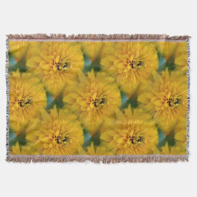 Gelbes Gänseblümchen-Blumen-Natur-Kunst-Muster Decke (Vorderseite)