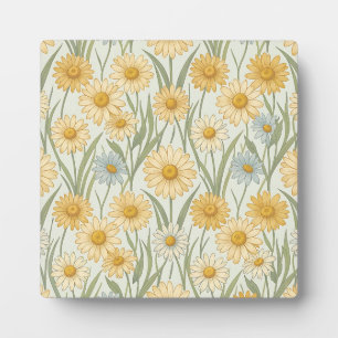 Gelbes Gänseblümchen-Feld Nahtloses Blumenmuster Fotoplatte