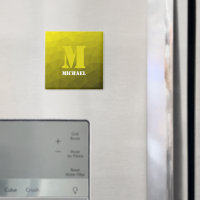 Gelbes geometrisches Maschenmuster Monogramm
