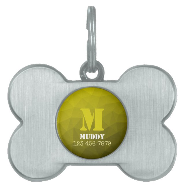 Gelbes geometrisches Maschenmuster Tiermarke (Vorderseite)