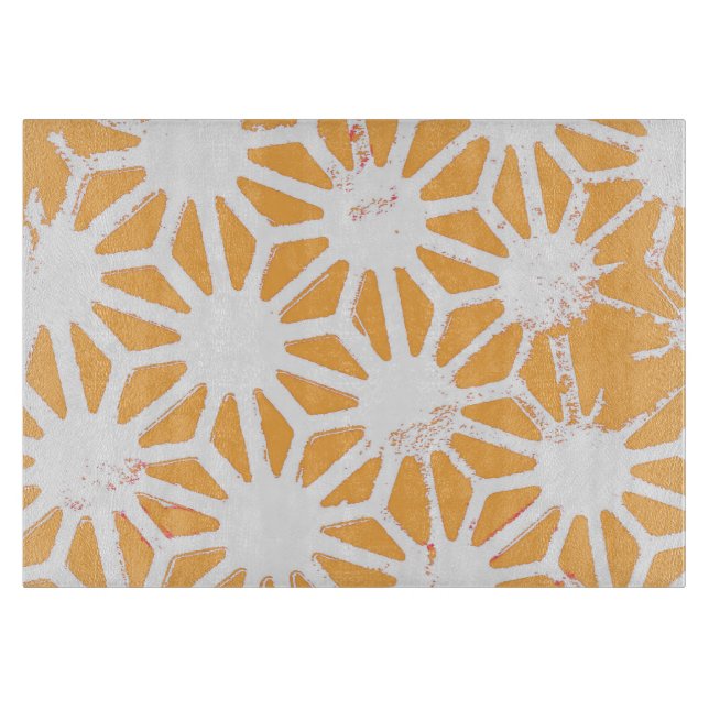 Gelbes geometrisches Muster Schneidebrett (Vorderseite)