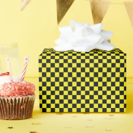 Gelbes, geometrisches Quadrat Geschenkpapier