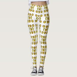 Gelbes gepunktetes Muster Leggings