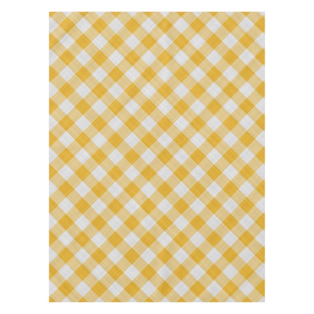 Gelbes Gingham-Kariertes Prüfmuster Tischdecke (Vorderseite)