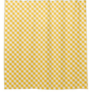 Gelbes Gingham-Karo-Muster Duschvorhang