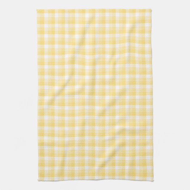 Gelbes Gingham-Karo-Muster Küchentuch (Vertikal)