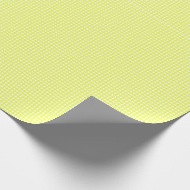 Gelbes Gingham Scheckpapier Geschenkpapier (Ecke)