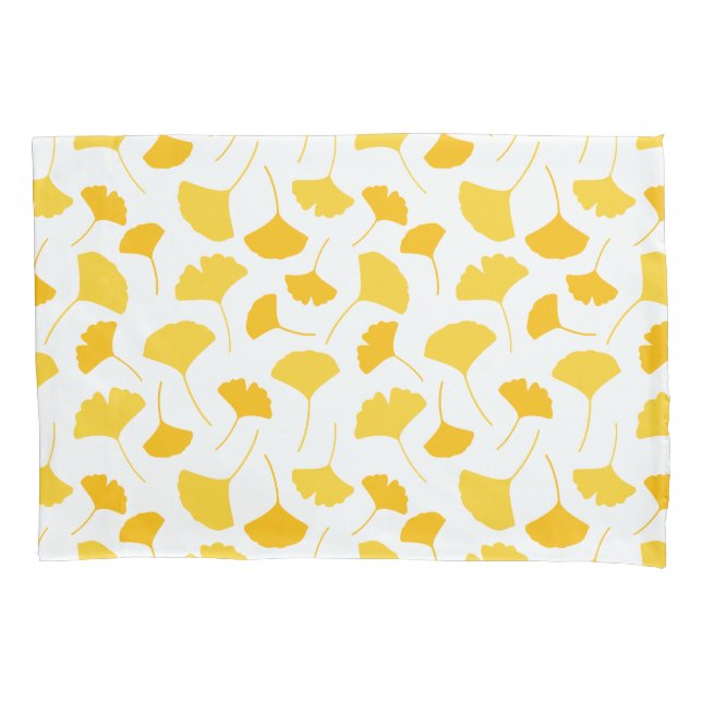 Gelbes Ginkgo-Leaf-Muster Kissenbezug (Vorderseite-Links)