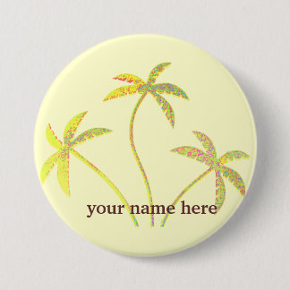 Gelbes Glitzer-Palme-Namen-Abzeichen Button