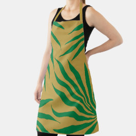 Gelbes Gold Grünes Leaf-Stammesmuster Afrika Schürze