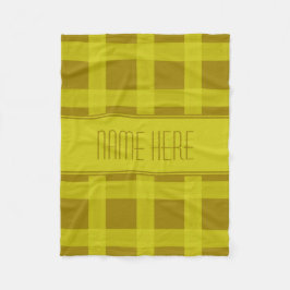 Gelbes Gold Karierter Individuelle Name Blanket Fleecedecke