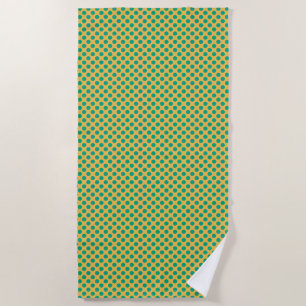 Gelbes Gold mit Smarald Green Polka Dots STaylor Strandtuch