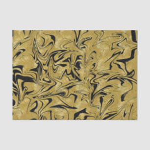 Gelbes Gold & Schwarzer Eleganter Glam Marmor Stru Seidenpapier