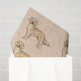 Gelbes Golden Retriever Niedlich Cartoon Dog Muste Seidenpapier