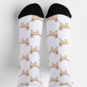 Gelbes Golden Retriever Niedlich Cartoon Dog Muste Socken