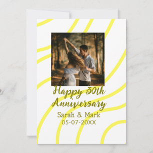 Gelbes goldenes Foto 30. Hochzeitstag Name Einladung