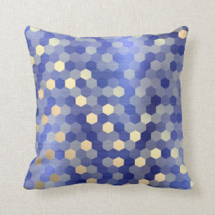Gelbes Goldkobalt-Saphir-blaues Hexagon VIP1 Kissen