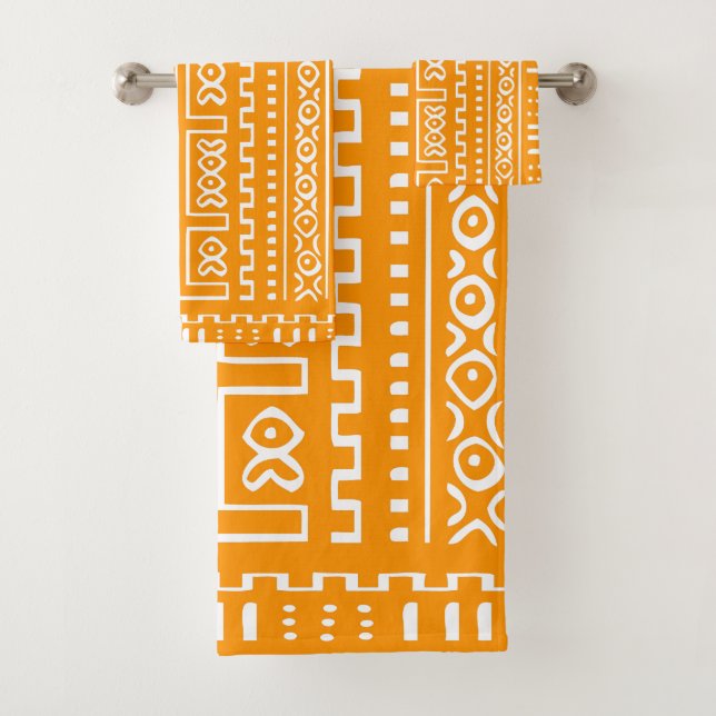 Gelbes GoldMudcloth Tuch-Set Badhandtuch Set (Insitu)