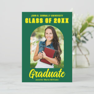 Gelbes GraduiertenFoto Modernes, feines Abschluss Ankündigung