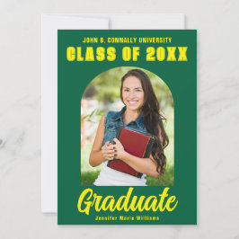 Gelbes GraduiertenFoto Modernes, feines Abschluss Ankündigung