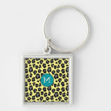 Gelbes graues Leopard-Printmonogramm