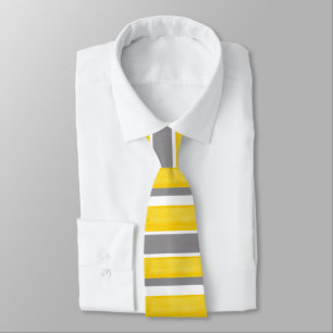 Gelbes graues Weiß Stripes moderne 2 Krawatte