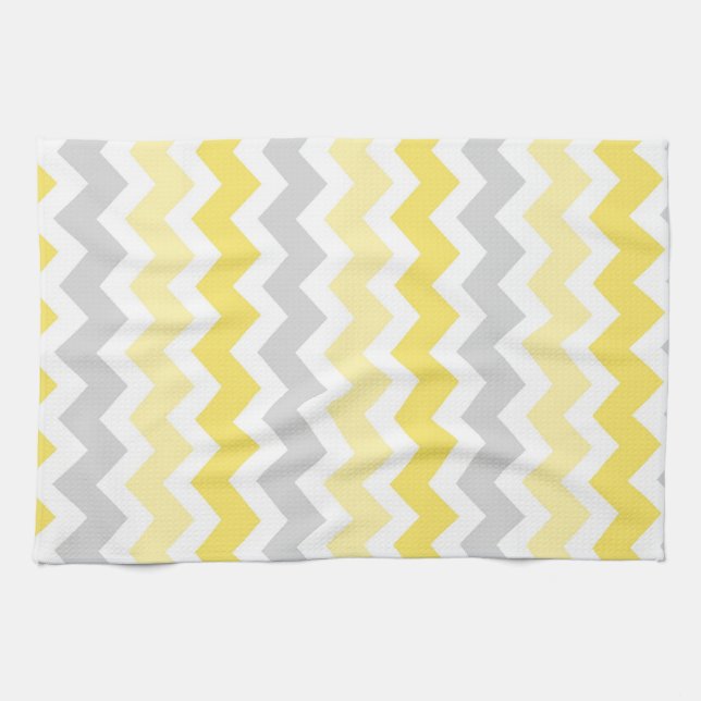 Gelbes graues Zickzack Küchen-Stoff-Tuch Küchentuch (Horizontal)