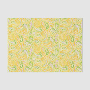 Gelbes Grün Paisleys und lila Muster Seidenpapier